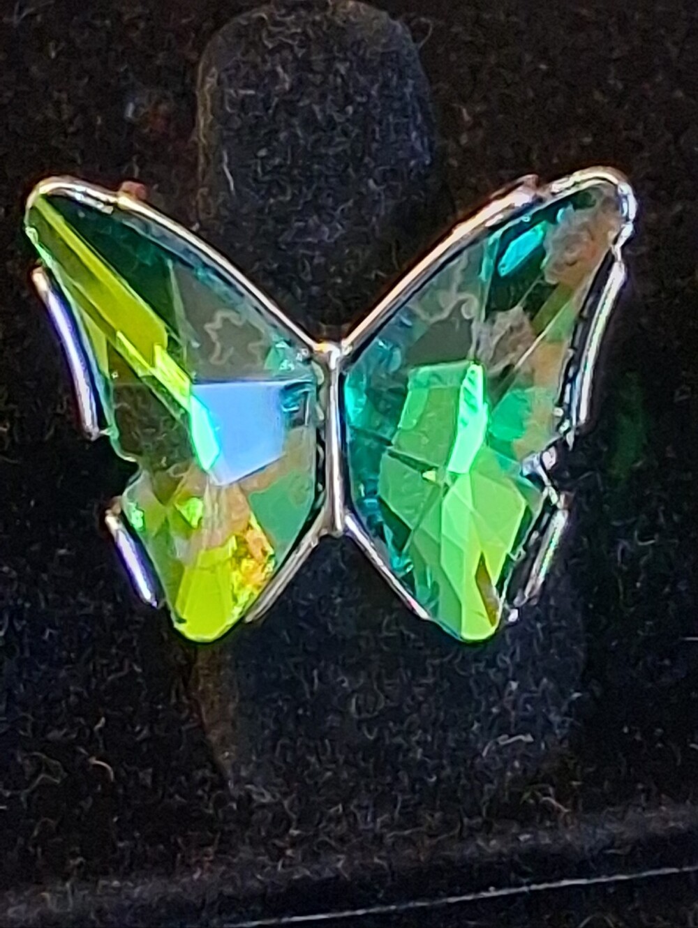 Paparazzi Emerald Green Butterfly Crystal Stretch Ring